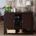 thumbnail image 4 of Furniture of America Yva Moderne en Bois Vin Rack Buffet en Noyer, 4 of 4
