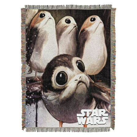 Northwest Star Wars Woven Tapestry Throw Blanket, 48" x 60", Feed the Porgs