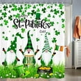 thumbnail image 2 of St Patricks Day Shower Curtain, Green Clover Shamrock Leaf Irish Shower Curtain, Buffalo Check Plaid Fabric Shower Curtain Set with Hooks Set 70x70 Inch, 2 of 6