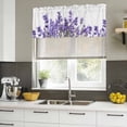 thumbnail image 4 of Spring Purple Lavender Curtain Valances for Windows, Kitchen Valance Window Treatments Panel 2 Pack, Pastoral Botanical Floral Botanical Rod Pocket Short Curtains for Bathroom Bedroom 54 x 18 Inch, 4 of 8