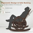 thumbnail image 4 of Kinfant Wooden Wagon Wheel Rocking Chairs, Outdoor Rocker Lounge Chair with Wheel Armrest and Slatted Back for Garden, Patio, Country, Poolside, Yard, Porch, Rustic, 4 of 7