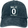 thumbnail image 1 of Mile 5 Key West, Classic Baseball Cap Trucker Hat Adult Unisex Adjustable Dad Hats Blue, 1 of 6