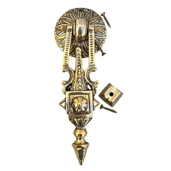 Vintage Look Entrance Door Knocker for Front Door Gold Brass Casting 19 th Century King Royal Design Home Accessories Gate Knockers Home Decoration Farm Villa