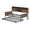 Black+Brown, variant on Tcbosik Twin Size Daybed with Trundle, Sofa Bed with Charging Station and LED Lights, Storage Shelf and Sliding Barn Door, Heavy Duty Metal Slats Support, No Box Spring Needed, Glossy White