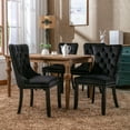 thumbnail image 6 of Glavbiku Modern High End Tufted Dining Chair Set of 2,Dining Room Velvet Chairs with Rivets,Black, 6 of 13