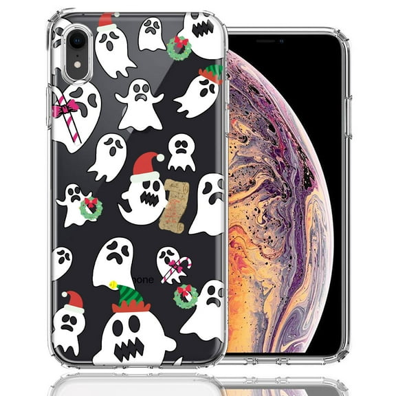 MUNDAZE For Apple iPhone XR Halloween Christmas Ghost Design Double Layer Phone Case Cover