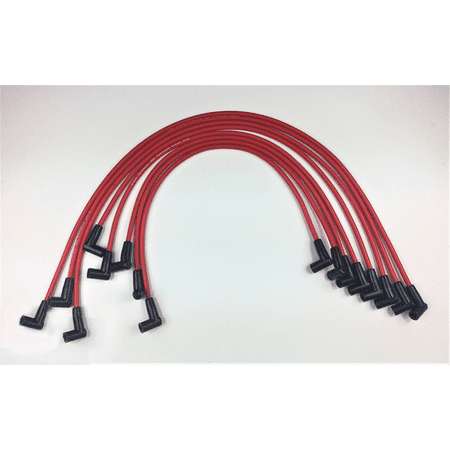 A-Team Performance 8.0mm Red Silicone Spark Plug Wires SBC Small Block Chevy Chevrolet GMC Under the Exhaust Wires HEI 283 305 307 327 350 (400 Sbc Best Heads)