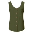 thumbnail image 7 of Only Moment Cropped Cami Top Polyester,Spandex Round Neck Women's Sleeveless Short Top Casual Cute Summer Spaghetti Strap Blackish Green,L, 7 of 7