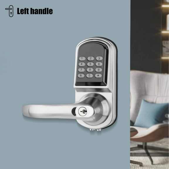 Security Door Lock with Mechanical Keyless Keypad Code Entry Lock Left Handle for Rental Houses, Hotels