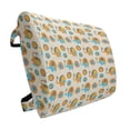 thumbnail image 1 of Modern Lumbar Pillow, Abstract with Butterfly and Oval Circles Pattern Print, Soft Back Cushion for Office Chairs with Adjustable Straps, 14" x 13", Orange Taupe Blue, by Ambesonne, 1 of 7