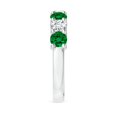 thumbnail image 3 of ANGARA Lab Grown Half Eternity Seven Stone Emerald and Lab Diamond Wedding Ring for Women in 14K White Gold (Size-4mm) | May Birthstone, Anniversary, Jewelry Gift for Women | Lab-Grown Emerald Ring, 3 of 8