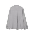 thumbnail image 6 of FRSASU Womens Fall/Winter Shirt Casual Turndown Collar Long Sleeve Linen Button Down Loose Blouse Tops Gray L(L), 6 of 6