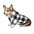 thumbnail image 6 of Goofa White And Black Plaid Pattern Small Dog Sweater Hoodies Pet Grey Hooded Soft Fleece Sweatshirts with Pocket Fall Winter Puppy Cat Sweaters Warm Clothes-XX-Large, 6 of 8