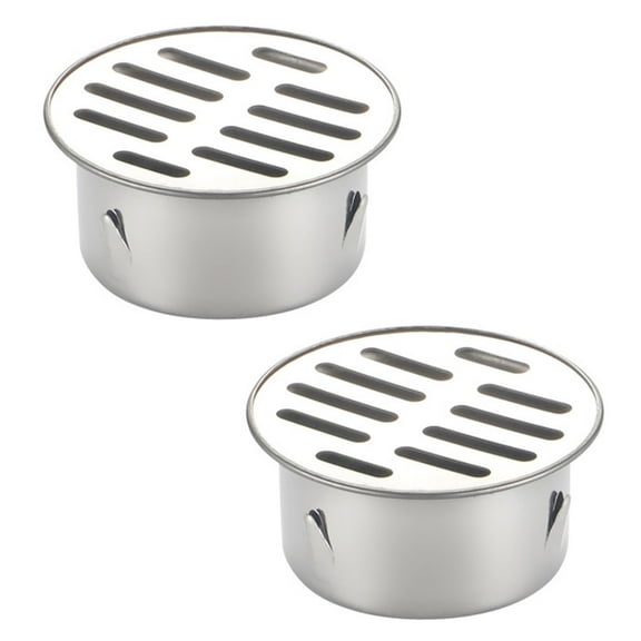 2pcs Modern Round Shower Floor Drain with Middle Drainages and Hair Features Easy Maintenance and Easy Installion