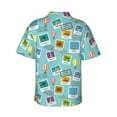 thumbnail image 3 of Picia World Travel1 Gentle Cotton Regular Fit Short Sleeve Casual Hawaiian Shirt for Men-Large, 3 of 9