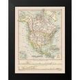 thumbnail image 2 of Bartholomew 11x14 Black Modern Framed Museum Art Print Titled - North America United States Mexico Canada, 2 of 5