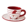thumbnail image 3 of Taza de té y platillo de Papá Noel, juego de taza de café de única y multiusos para , suministros de mesa para leche y café con, 3 of 10