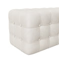 thumbnail image 6 of 46.30'' Velvet Upholstered Ottoman, Luxury Rectangular Footstool with Tufted Design, Bedroom Bench for Living Room, Bedroom, White, 6 of 7