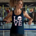thumbnail image 4 of Love Text Skull Women's Tank Top Vivid Pink Bone Cute Gothic Skeleton Romance Art Valentine Spooky Halloween, 4 of 7