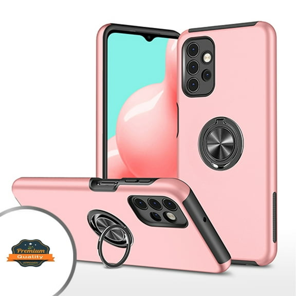 Xpression Case for Apple iPhone 13 Pro Max (6.7") Slim Rubber Hybrid 360° Ring Holder Stand Kickstand Fit Car Mount Shockproof Protection Phone Cover [Rose Gold]