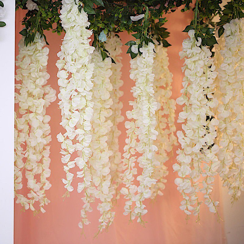 BalsaCircle 45Inch tall Hanging Artificial Wisteria Flowers Vine DIY