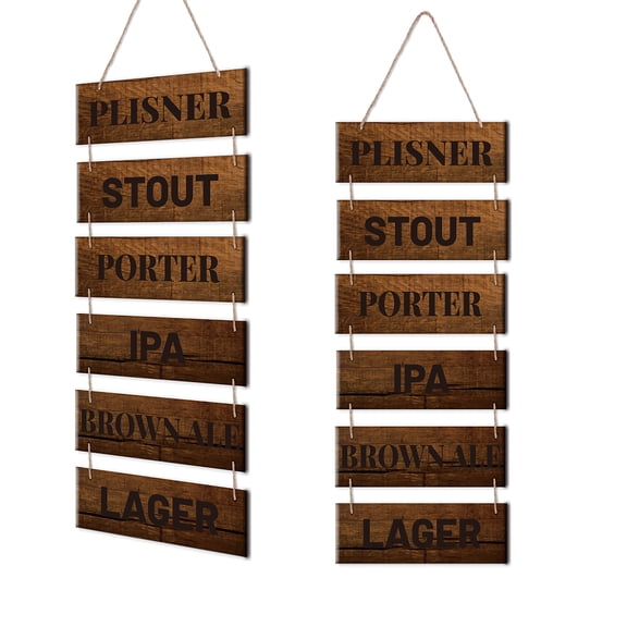 Solid Wood Hanging Wall Decorations with Jute Twine Rectangle Sienna 90x30cm DIY