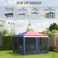 thumbnail image 3 of Outsunny 10' x 10' Heavy Duty Pop Up Canopy with Removable Mesh Sidewall Netting, Outdoor Party Event with Storage Bag, American Flag, 3 of 9