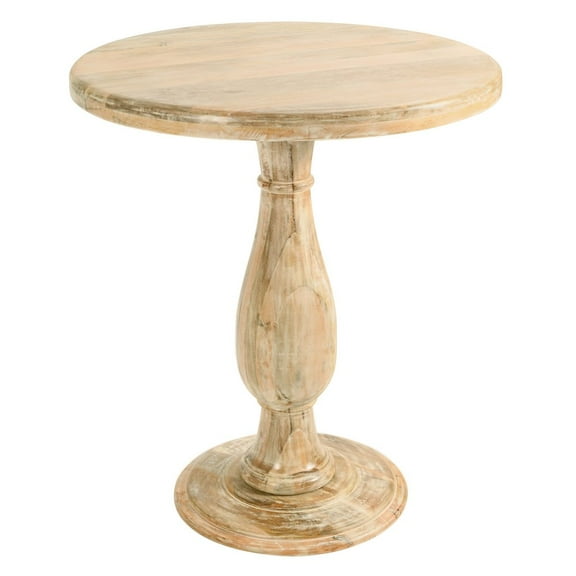 Jenna Pedestal Bar Table in Coastal Natural Finish On Mango Solid Wood