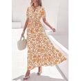thumbnail image 4 of PRETTYGARDEN Women's Summer Maxi Dresses Boho Floral Short Sleeve V Neck Casual Wedding Guest Beach Vacation Outfits, 4 of 9