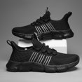 thumbnail image 5 of Men's & Unisex Slip-On Sneakers - Breathable Lightweight Sneaker Shoes with Cushioned Sole, Low-Top Striped Athletic Footwear Suitable for Running, Gym, Casual Wear - Spring Summer Fall On/Off Sneake, 5 of 9