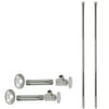 Westbrass D103KBNX-05 1/2" IPS x 3/8" OD x 20" Bullnose Dual Faucet Riser Supply Line Kit with Cross Handle Angle Supply Shut Off Valves, Polished Nickel