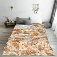 thumbnail image 4 of Retro 70s 60s Floral Hippie Summer Groovy Butterfly Blanket Boho Natural Colours Flowers Pink Valentine Day Gifts for Girls Women Soft Flannel Throw Blanket for Bed Home Sofa Decor 60"X50", 4 of 6
