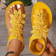 thumbnail image 6 of Dakaela Sandals for Women Flat Dressy Summer Flower Sandal with Ankle Strap Arch Support Comfortable Casual Walking Flats Shoes (9.5,Yellow), 6 of 8