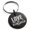 Black, variant on Stainless Steel Love the Here and Now Engraved Small Medallion Circle Charm Keychain Keyring