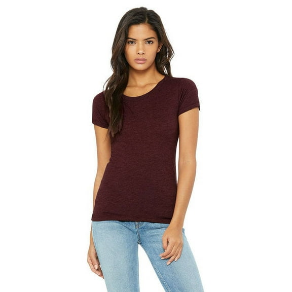 The Bella   Canvas Ladies Triblend Short Sleeve T-Shirt - MAROON TRIBLEND - XL