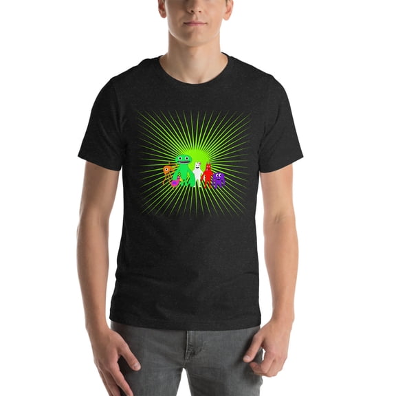 Garten of Banban T-shirt Design – Unique & Playful Cartoon Characters (Black Heather, XL)