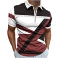 thumbnail image 2 of Mefallenssiah T-Shirt Décontracté Imprimé à Manches Courtes Col Rabattu avec Fermeture Éclair pour Hommes, 2 of 5