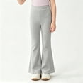thumbnail image 2 of Nilvkv Girls Flare Pants, Leggings for Girls, Ice Silk Solid Bell Bottoms with Elastic Waist for Summer Casual Wear Gray 5-6 Years, 2 of 7