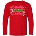 thumbnail image 3 of Inktastic Christmas Candy Cane Cutie with Candy Canes Long Sleeve Youth T-Shirt, 3 of 5