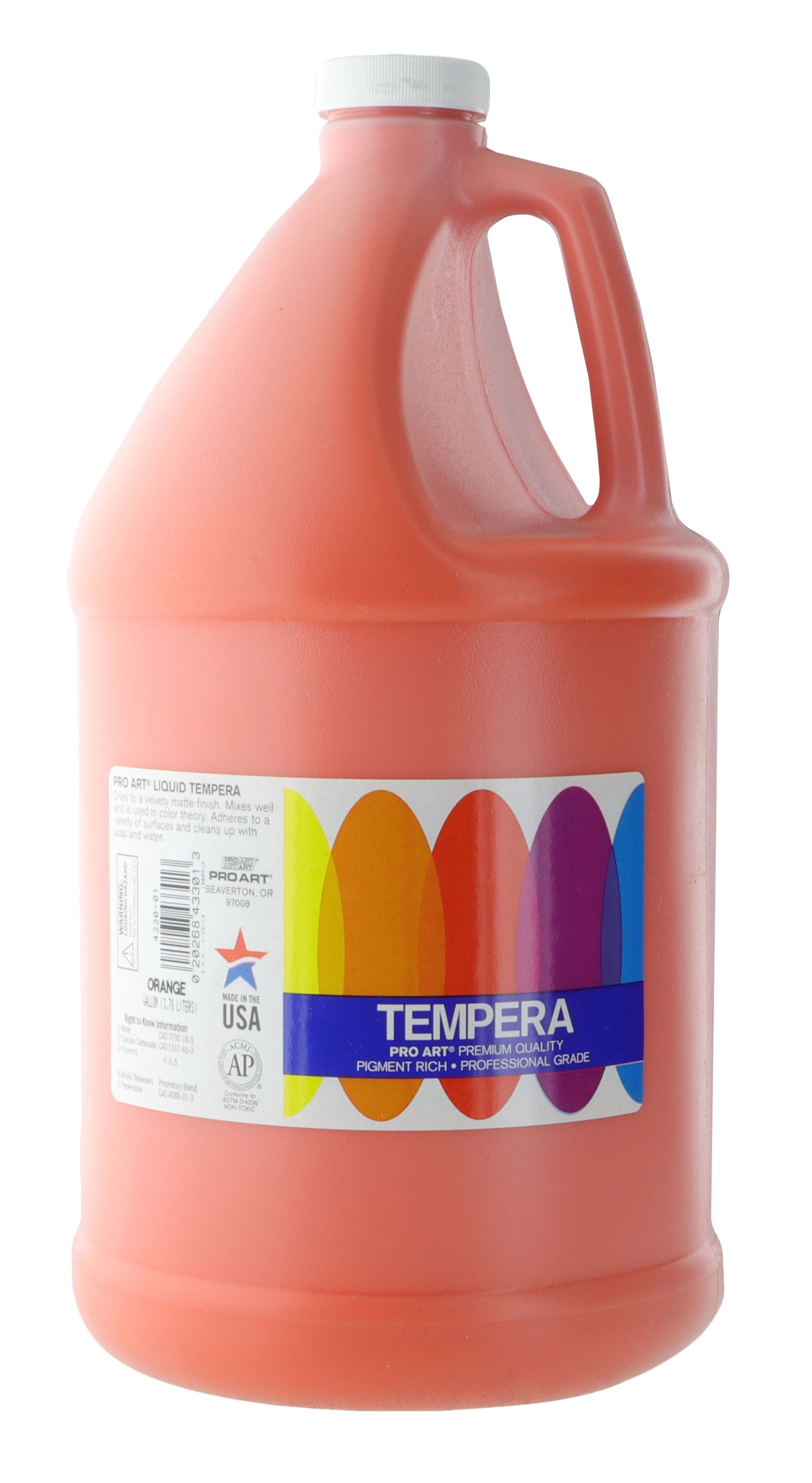 Pro Art Liquid Tempera Paint Gallon Orange