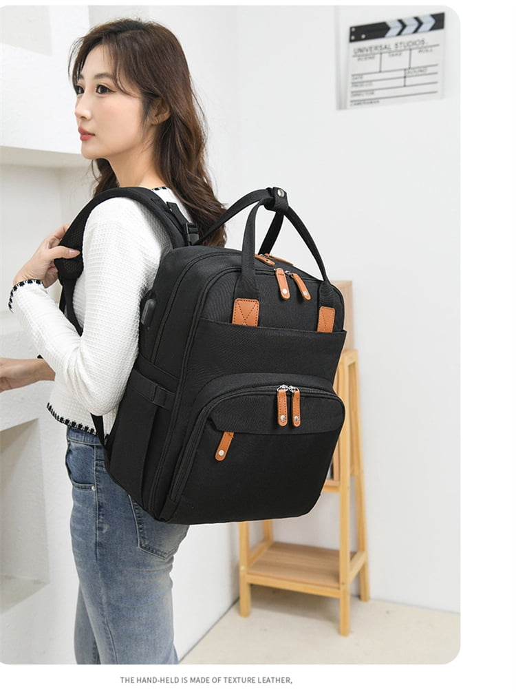 RKXQT Extra Large Diaper Bag for 2 Kids - Expandable 35L Twin Diapers Bags Backpack with 4 Insulated & 16" Laptop Pocket & 2 Compartments - Big Baby Backpacks - Travel Pañaleras Para Bebe, Unisex