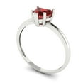 thumbnail image 2 of Solitaire Engagement Ring for Women - 1.25ct Natural Garnet in 14K White Gold Promise Ring, 2 of 6