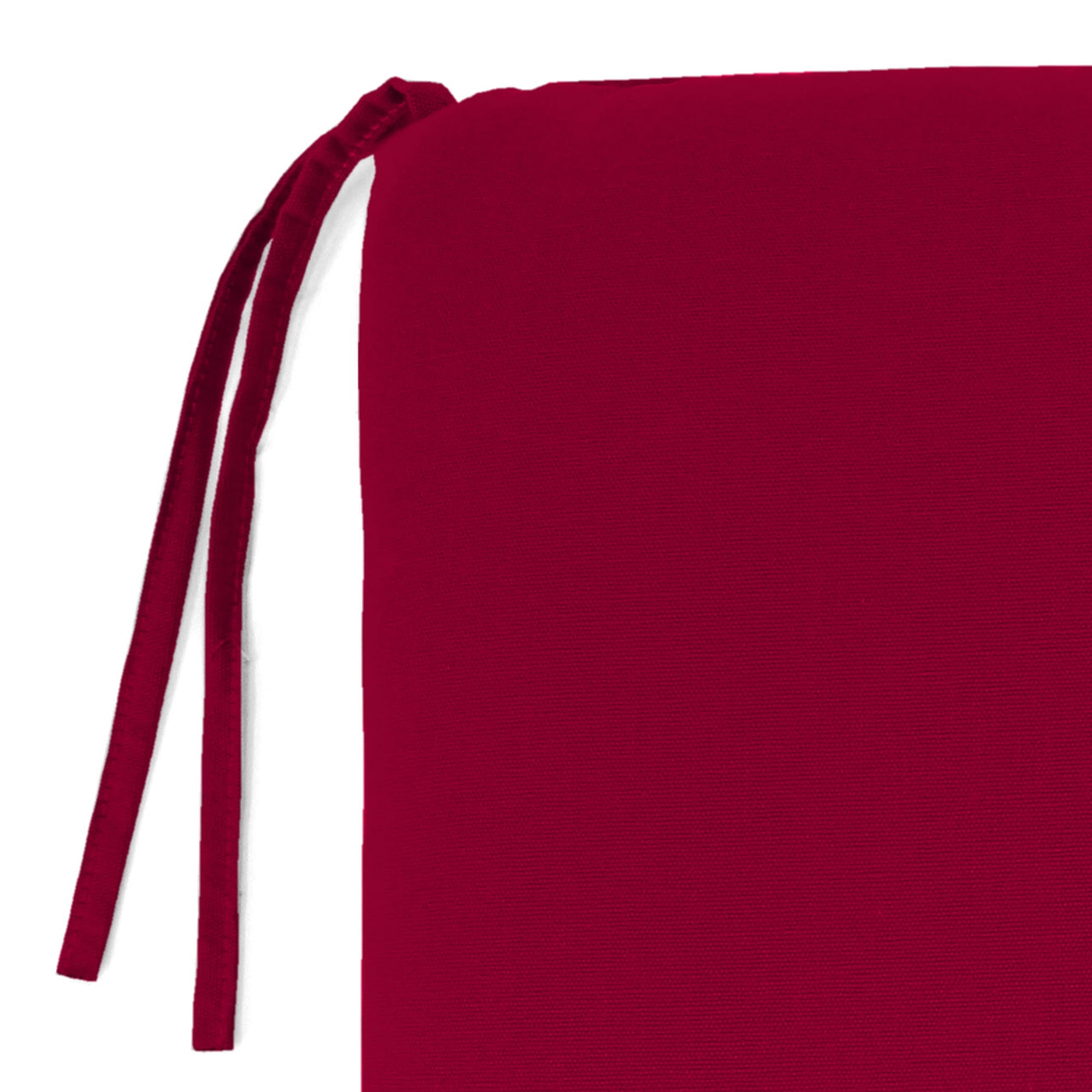 Jordan Manufacturing 17.5" x 19.75" Barn Red Solid Rectangular Outdoor Chair Pad Seat Cushion with Ties and Rounded Corners