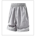 thumbnail image 6 of Lightweight Cargo Shorts for Men’s Athletic Shorts Summer Lightweight Vintage Loose Straight Shorts with Pockets Outdoor Running Sports Cargo Shorts Gray L, 6 of 7