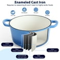 thumbnail image 3 of Coliware 6 Quart Enameled Cast Iron Dutch Oven with Lid, Round Dutch Oven Pot with Dual Handles - Blue, 3 of 7
