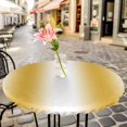 thumbnail image 6 of Yellow Ombre Round Tablecloth for 36-44 Inch Tables, Fitted Table Cover with Elastic Edge, Farmhouse Modern Abstract Art Waterproof Outdoor Table Cloth Protector for Patio Garden Dinner Picnic, 6 of 9