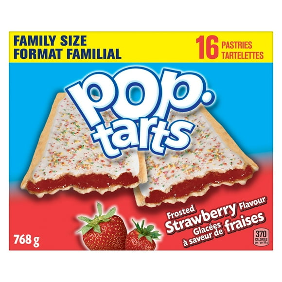 Pop-Tarts® Frosted Strawberry Flavour Pastries, Family Size 768 g, 16 Pastries, PT STRWBRRY PSTRS 768GMX8