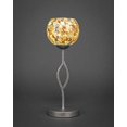 thumbnail image 1 of Toltec Lighting Lampe de Table Mini 140-AS-407 Revo Finition Argent Vieilli avec Verre à Brume de Mer de 6 Pouces, 1 of 1