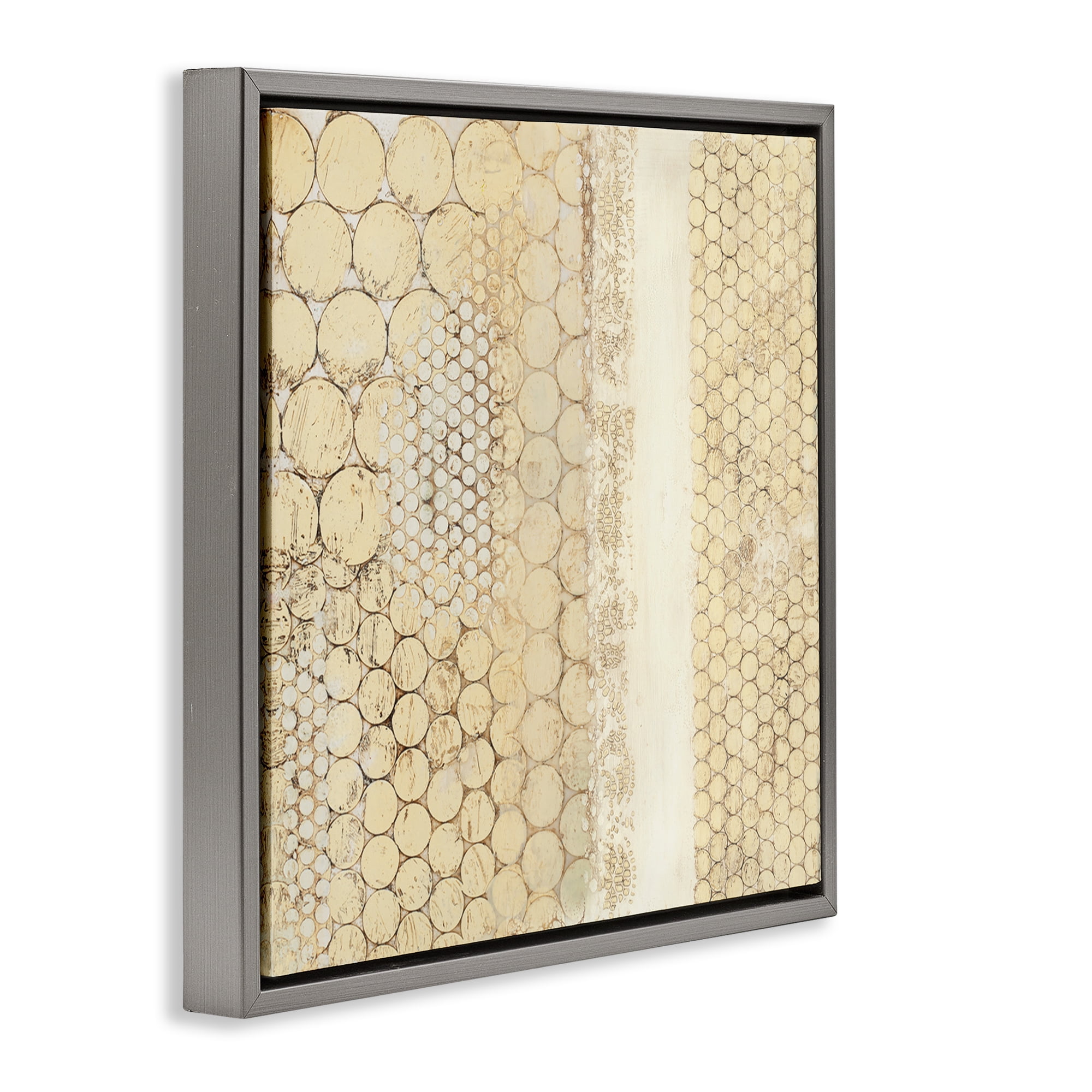 Stupell Industries Rustic Natural Pattern Abstract Painting Gray Floater Framed Canvas Art Print Wall Art, 25 x 25