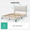 thumbnail image 3 of Novilla Bliss 12 Inch Queen Size Gel Memory Foam Cooling Mattress in a Box + Classic Luxe Queen Platform Bed Frame with Velvet Upholstered Adjustable Headboard, White, 3 of 14